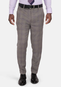 Nickel Grey Checked Pants - SARTORO