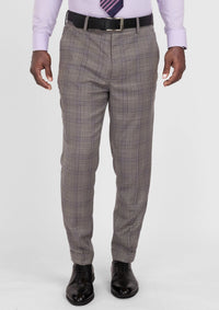 Nickel Grey Checked Pants - SARTORO