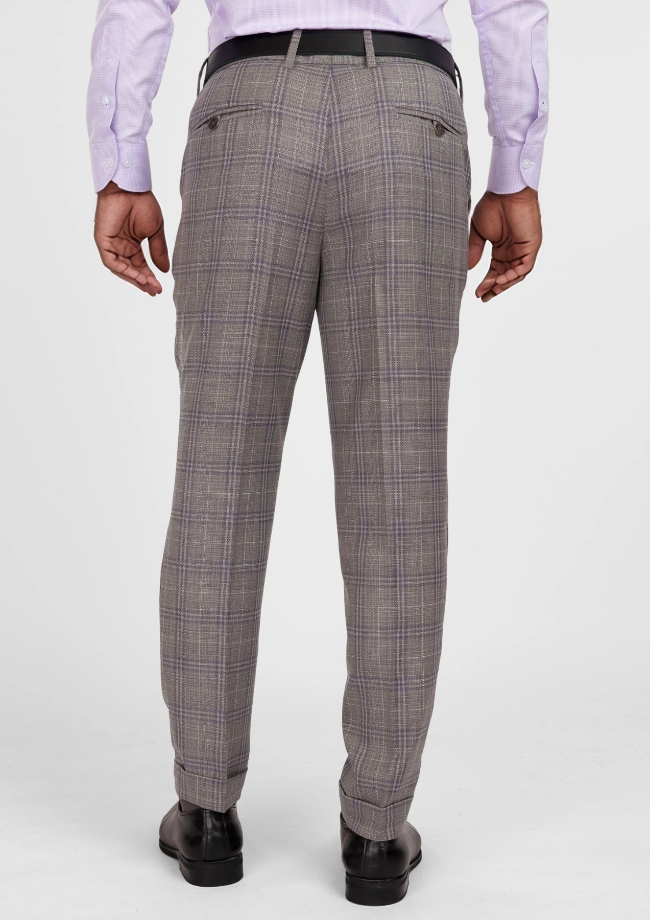 Nickel Grey Checked Pants - SARTORO