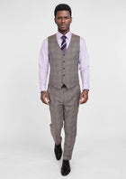 Nickel Grey Checked Vest - SARTORO265