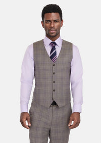Nickel Grey Checked Vest - SARTORO