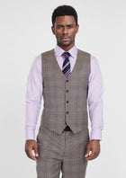 Nickel Grey Checked Vest - SARTORO574