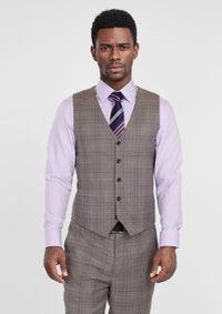 Nickel Grey Checked Vest - SARTORO