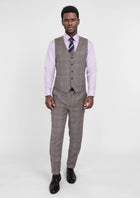 Nickel Grey Checked Vest - SARTORO192