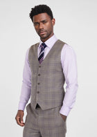 Nickel Grey Checked Vest - SARTORO636