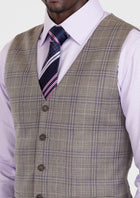 Nickel Grey Checked Vest - SARTORO641