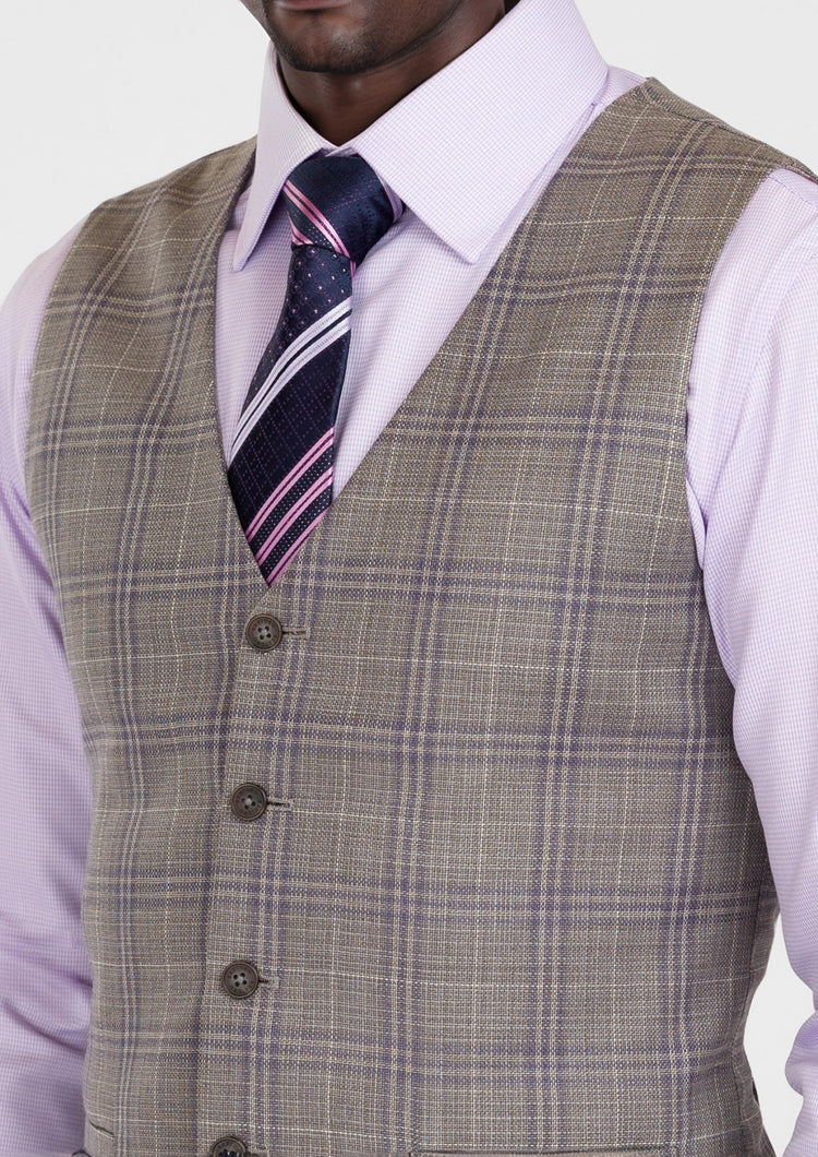Nickel Grey Checked Vest - SARTORO177