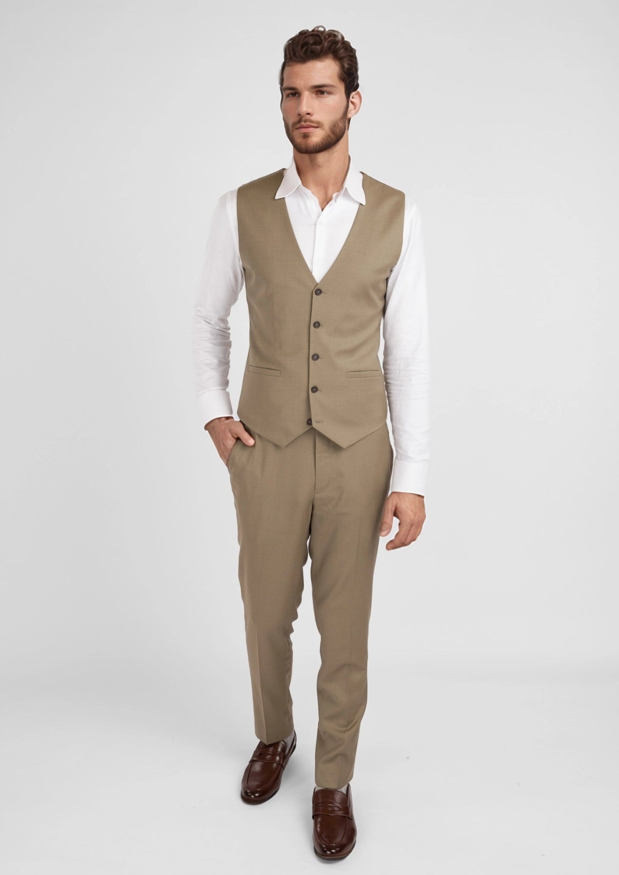Nobility Light Brown Vest - SARTORO