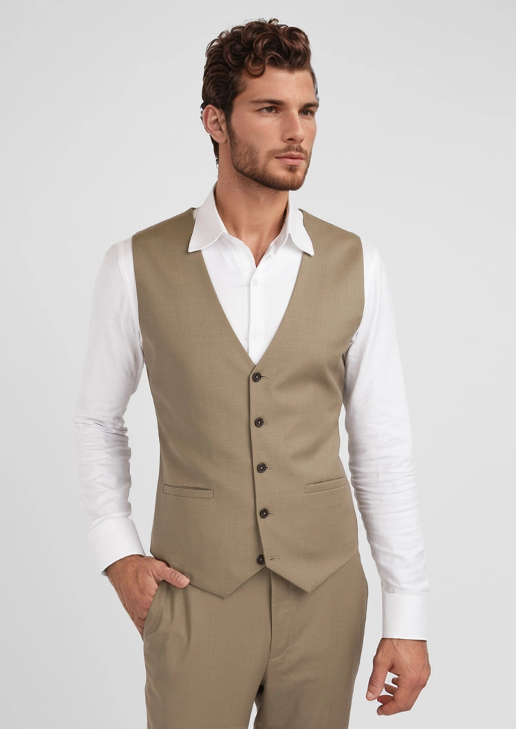 Nobility Light Brown Vest - SARTORO219