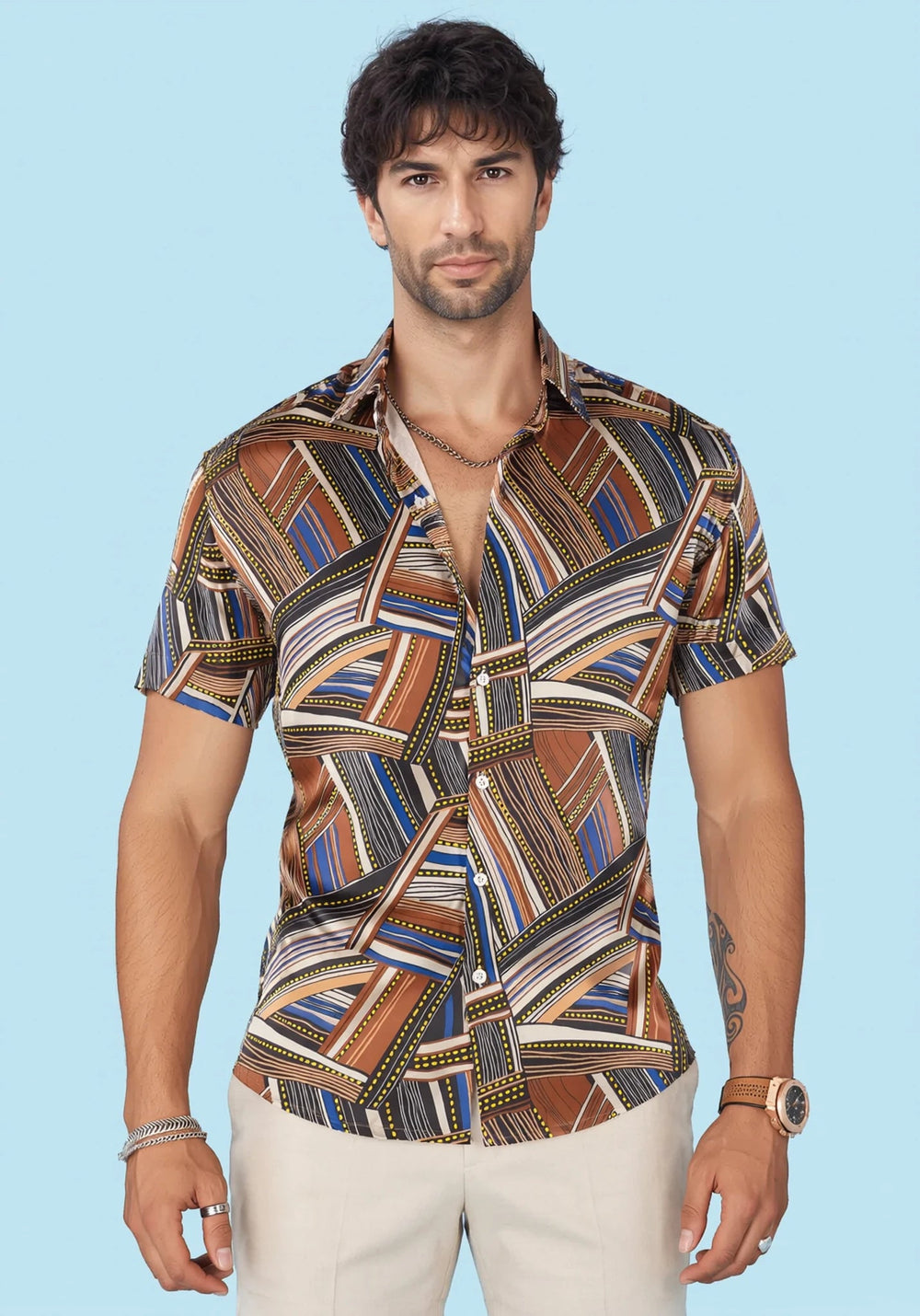 Nomad Stripe Silk Shirt457