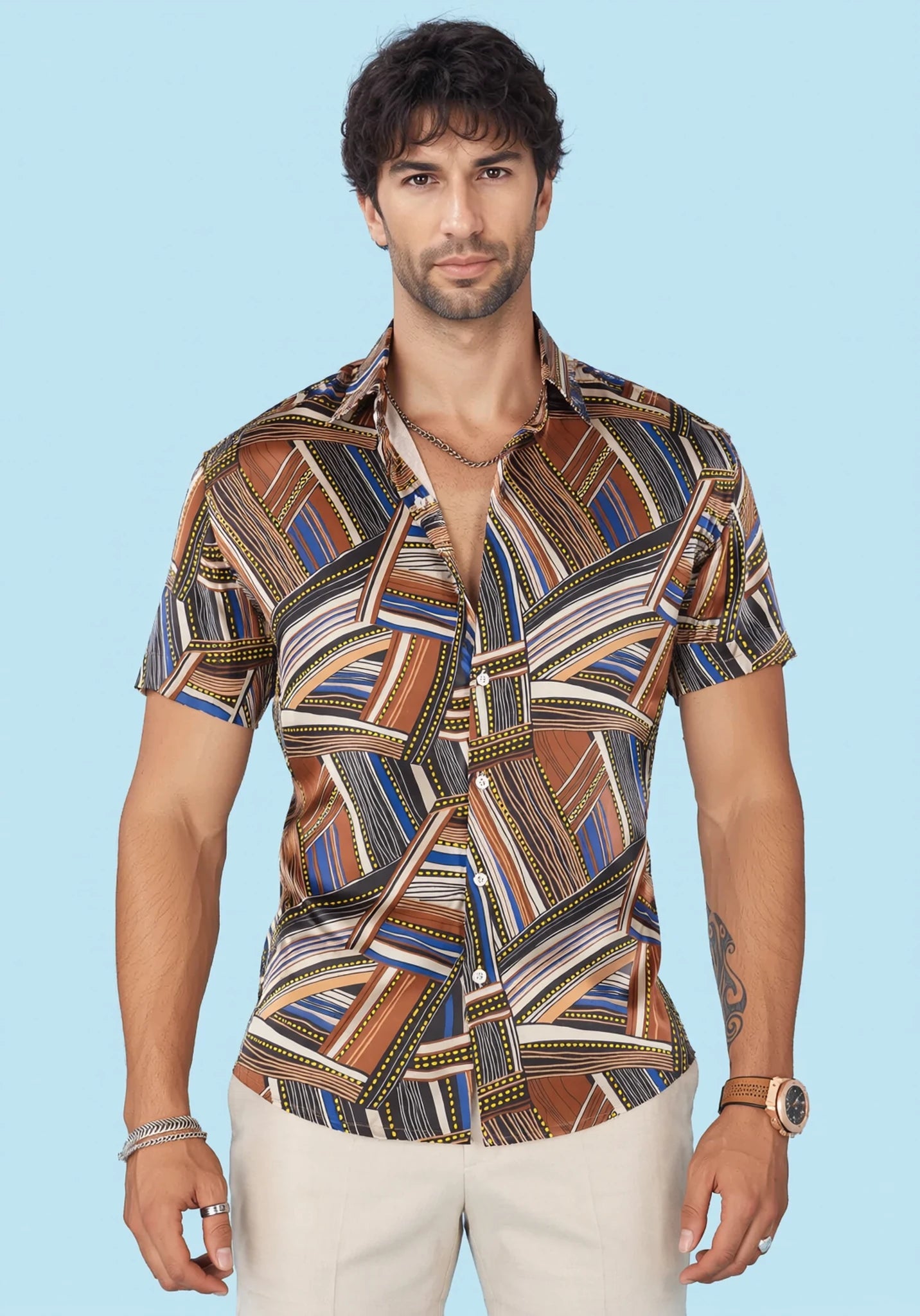 Nomad Stripe Silk Shirt428