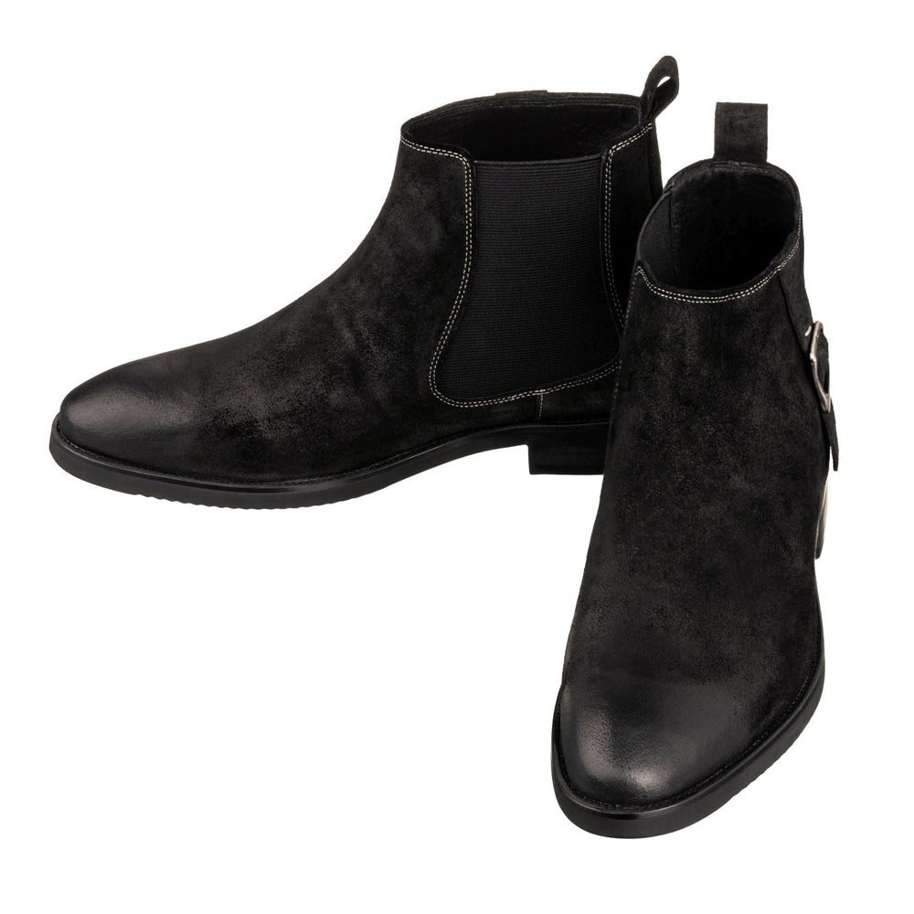 Nubuck Black Chelsea Ankle Boots - 3 Inches Taller854