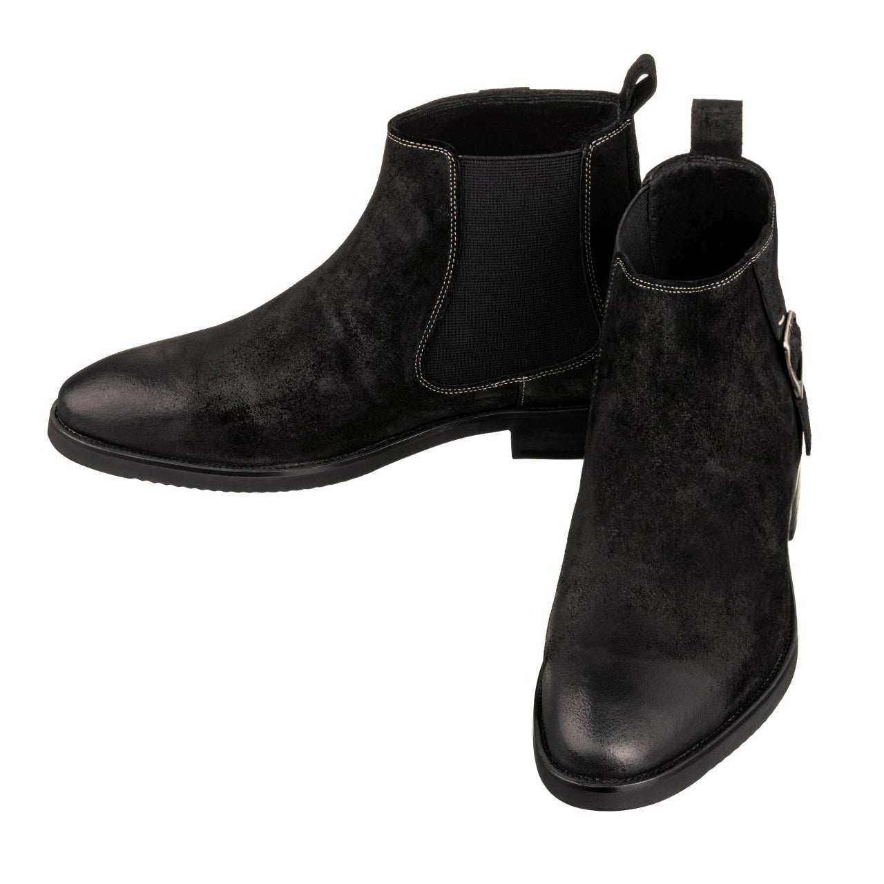 Nubuck Black Chelsea Ankle Boots - 3 Inches Taller351