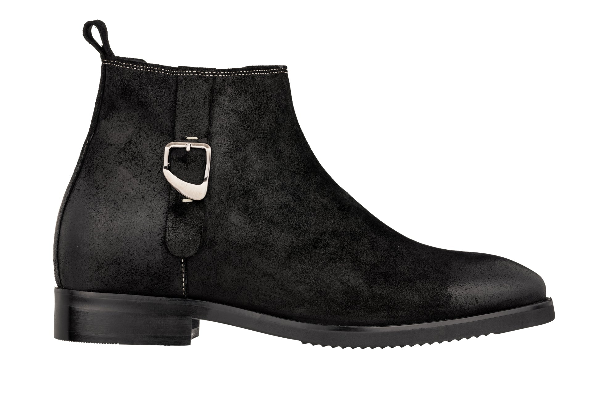 Nubuck Black Chelsea Ankle Boots - 3 Inches Taller - SARTORO790