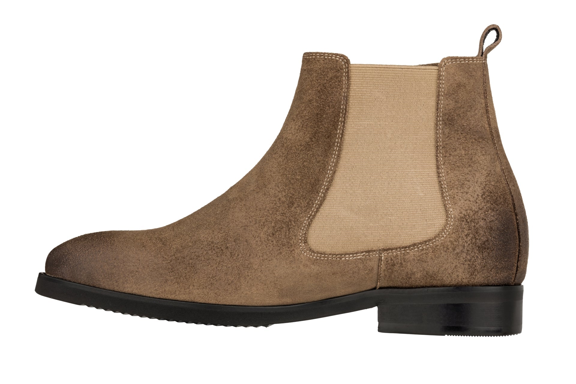 Nubuck Coffee Brown Chelsea Ankle Boots - 3 Inches Taller - SARTORO907
