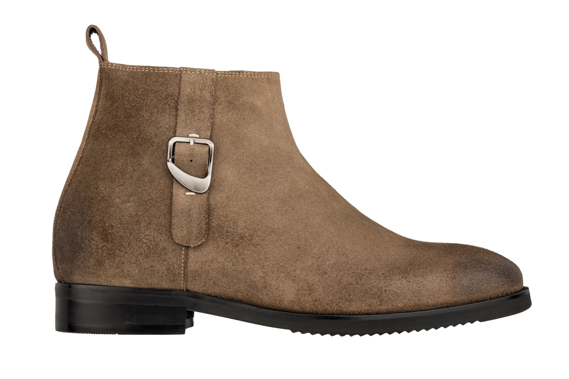Nubuck Coffee Brown Chelsea Ankle Boots - 3 Inches Taller - SARTORO281