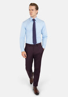 Obsidian Purple Italian Wool Pants - SARTORO856
