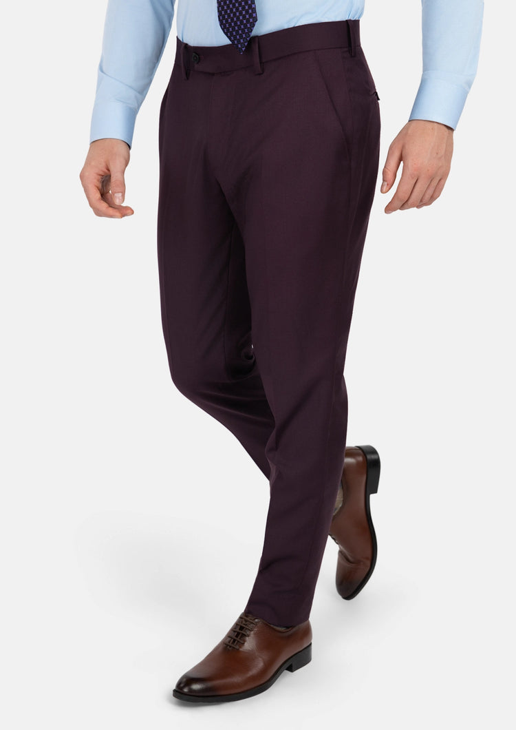 Obsidian Purple Italian Wool Pants - SARTORO166