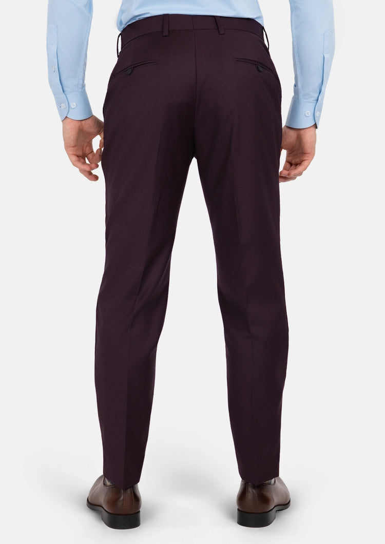 Obsidian Purple Italian Wool Pants - SARTORO626