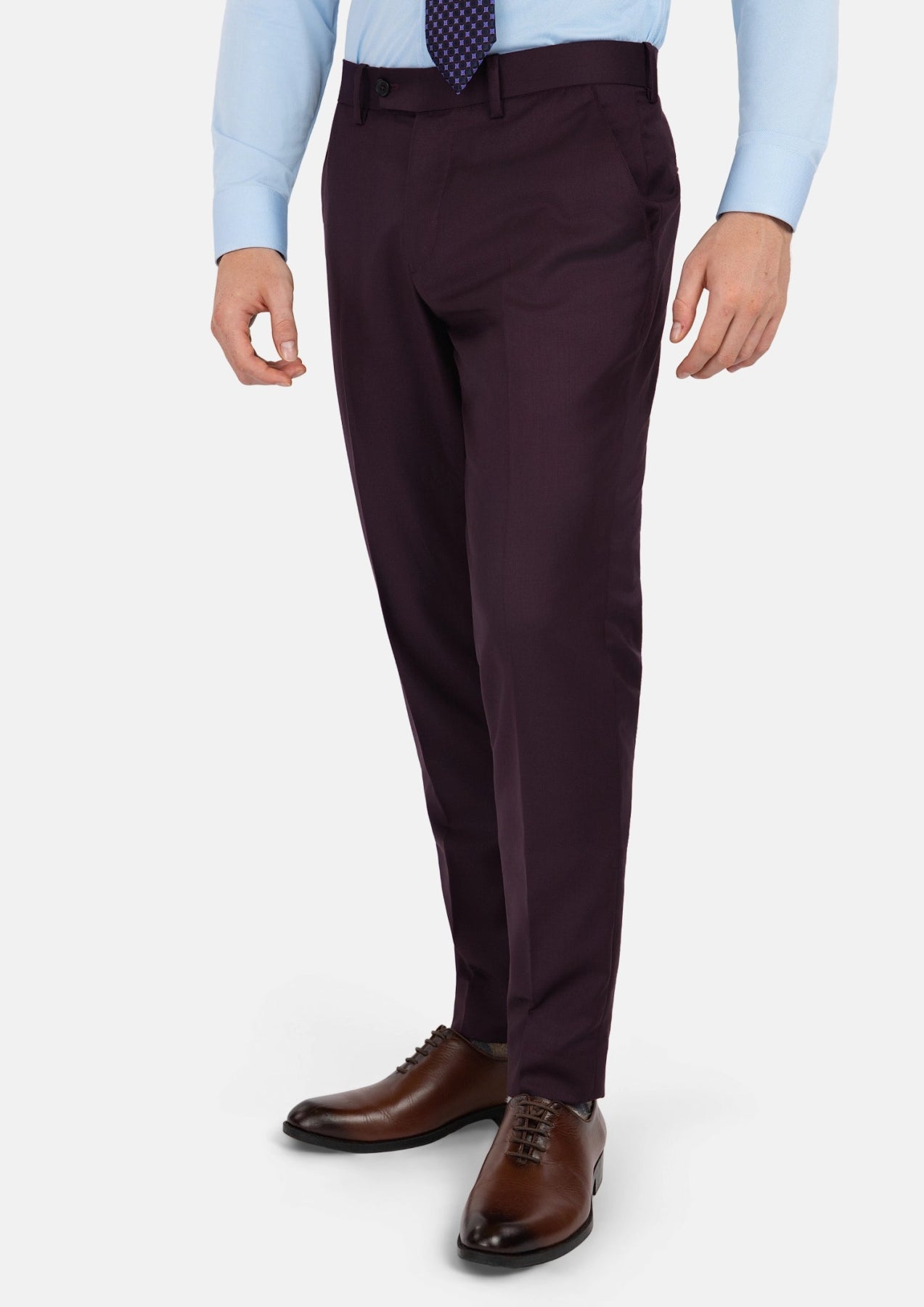 Obsidian Purple Italian Wool Pants - SARTORO