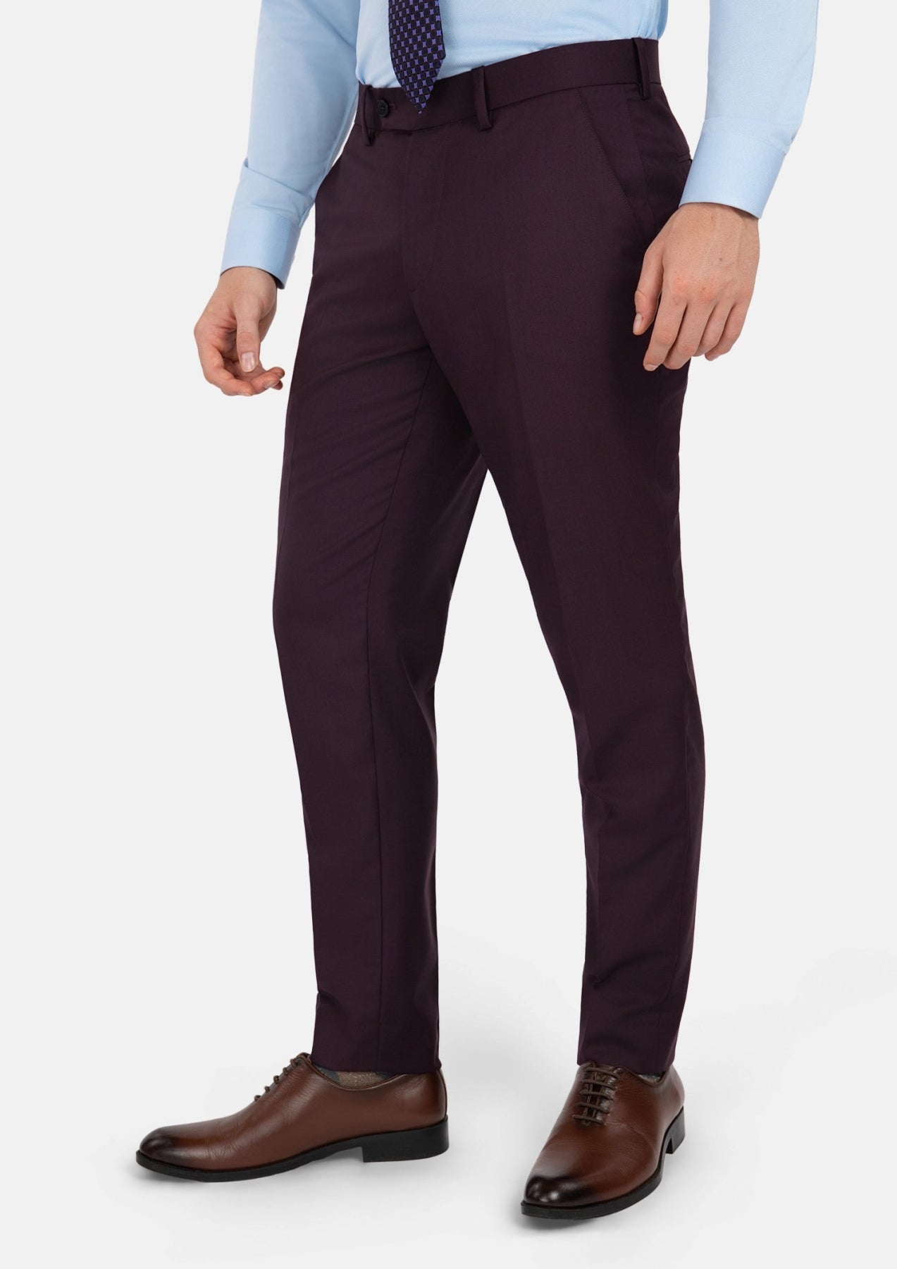 Obsidian Purple Italian Wool Pants - SARTORO