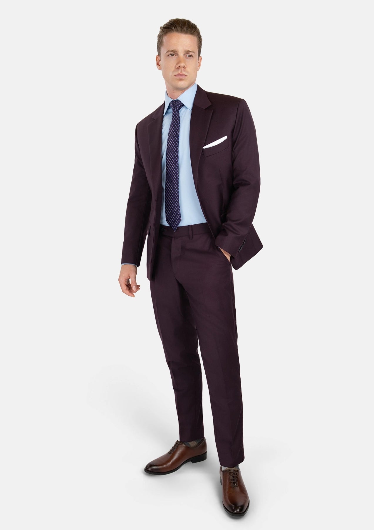 Obsidian Purple Italian Wool Suit