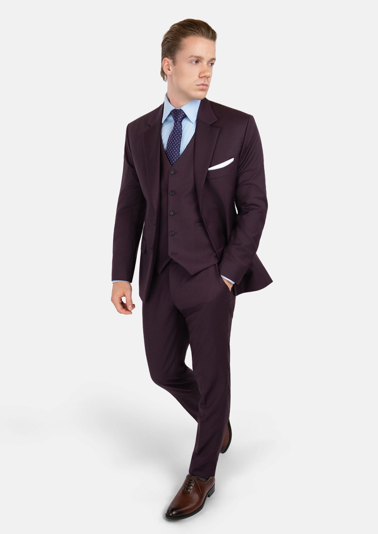 Obsidian Purple Italian Wool Suit - SARTORO