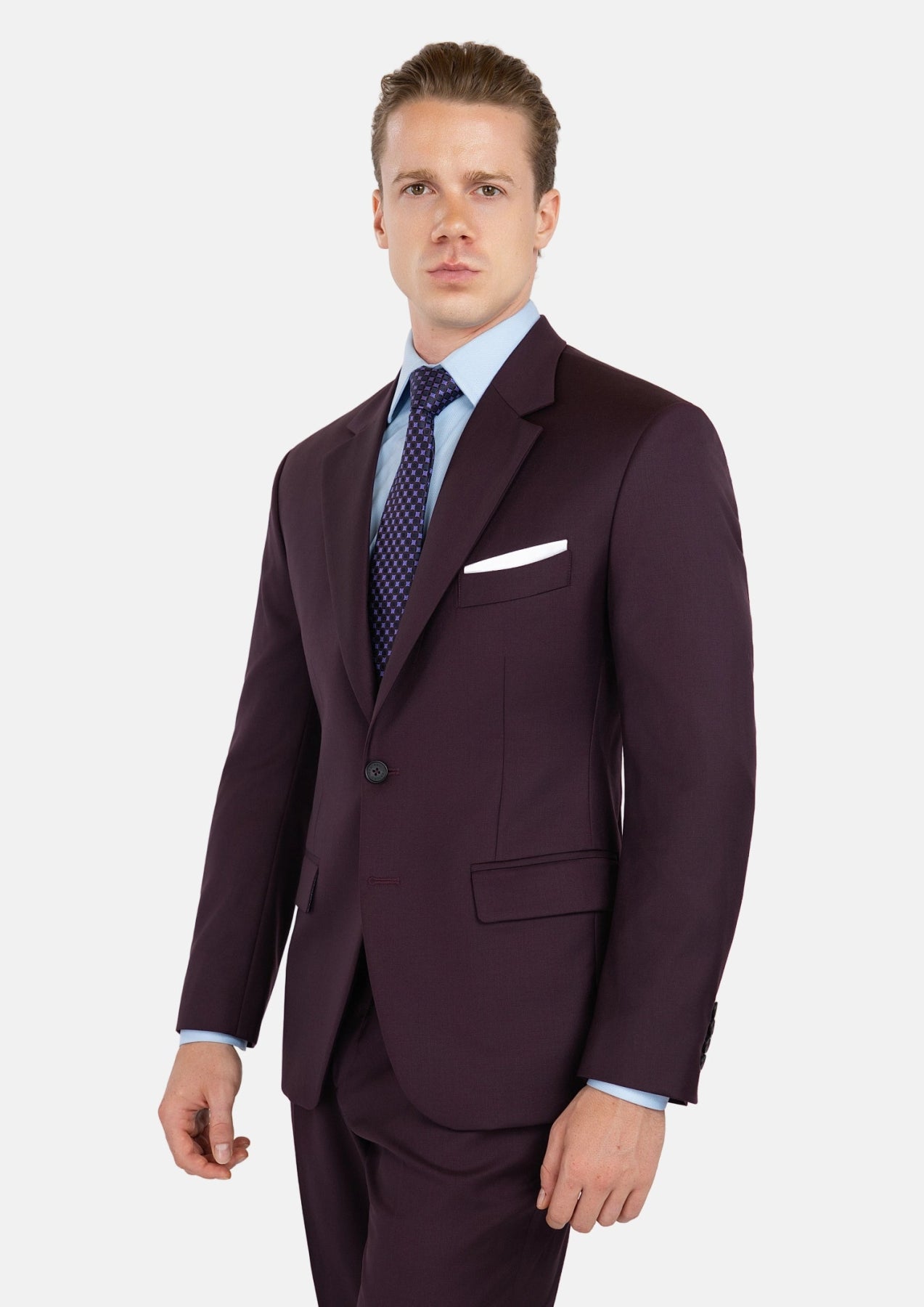 Obsidian Purple Italian Wool Suit