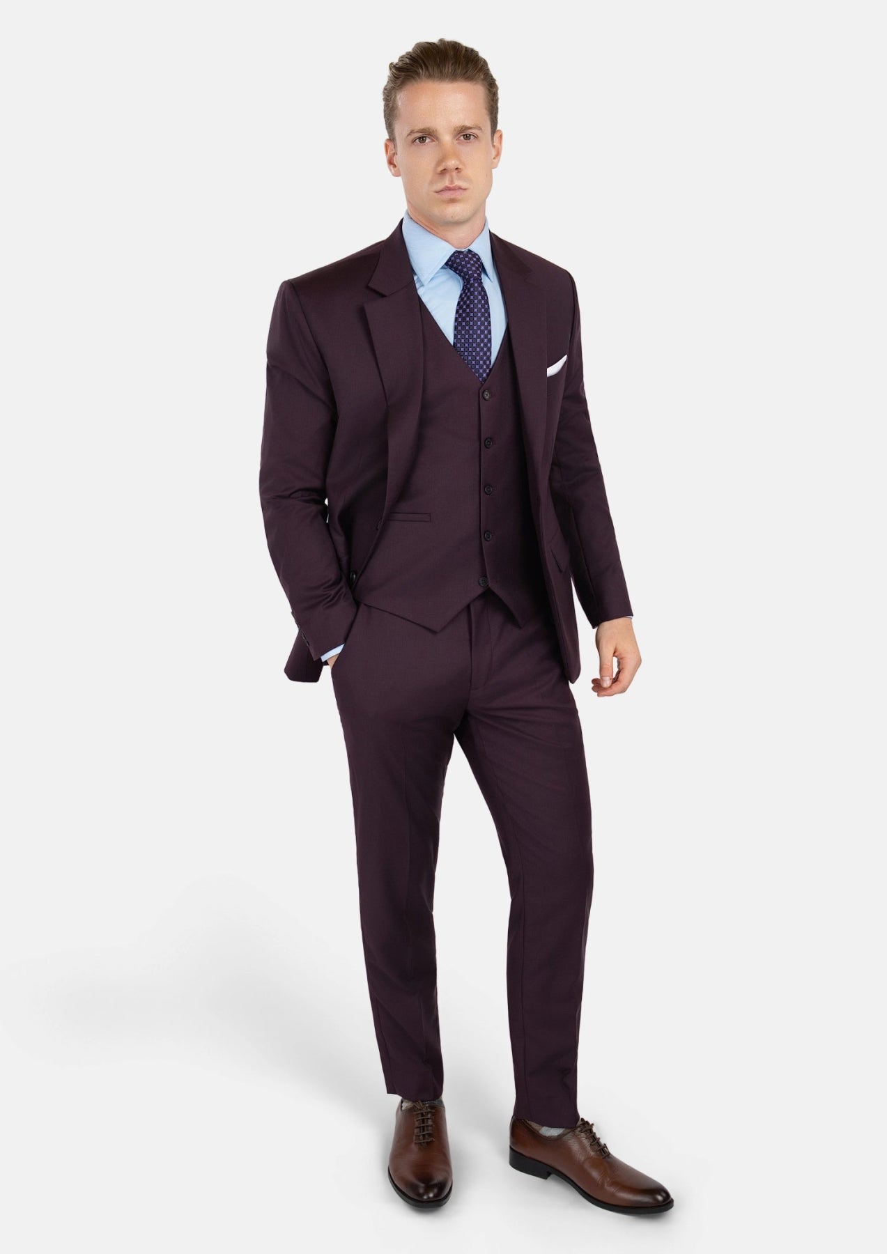 Obsidian Purple Italian Wool Suit - SARTORO
