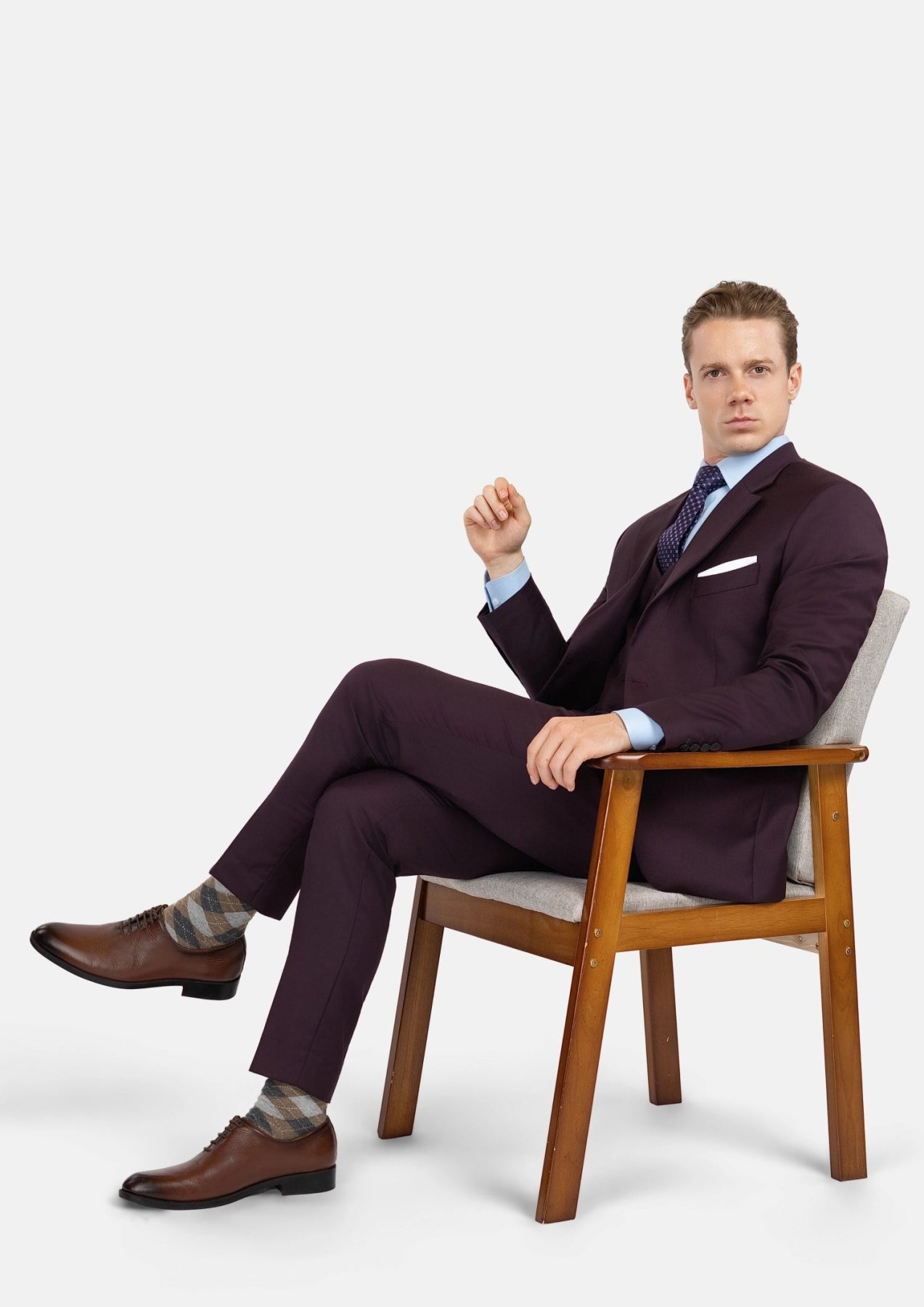 Obsidian Purple Italian Wool Suit - SARTORO