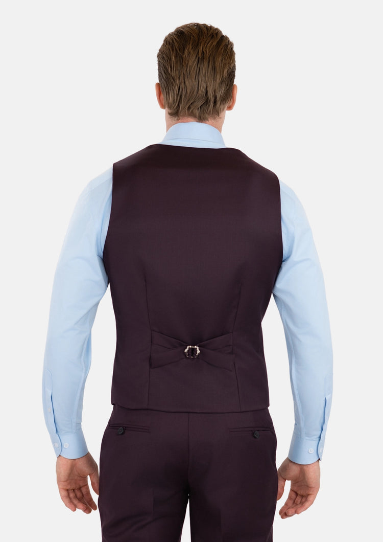 Obsidian Purple Italian Wool Vest - SARTORO227