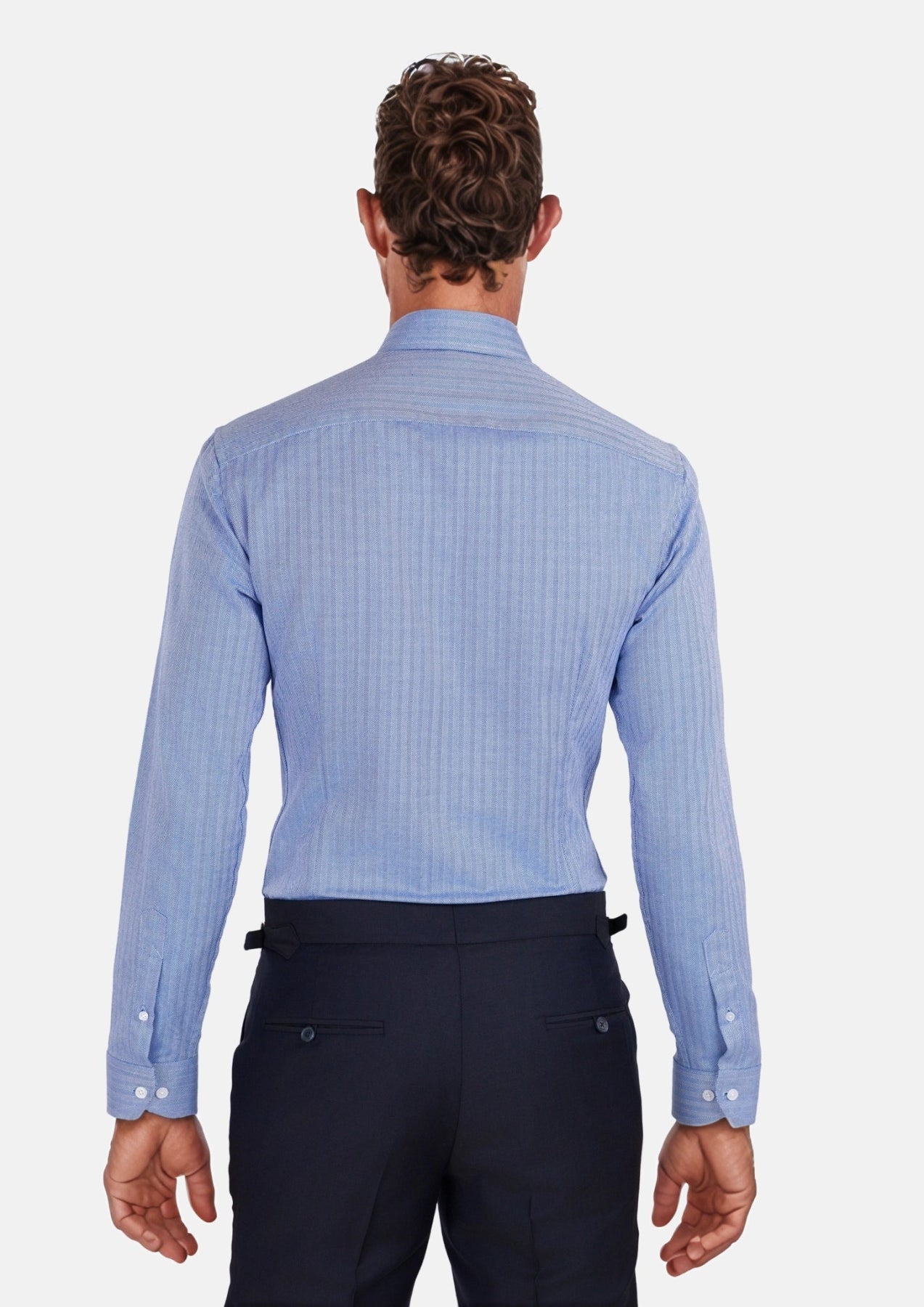 Ocean Blue Herringbone Shirt - SARTORO