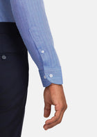 Ocean Blue Herringbone Shirt - SARTORO869