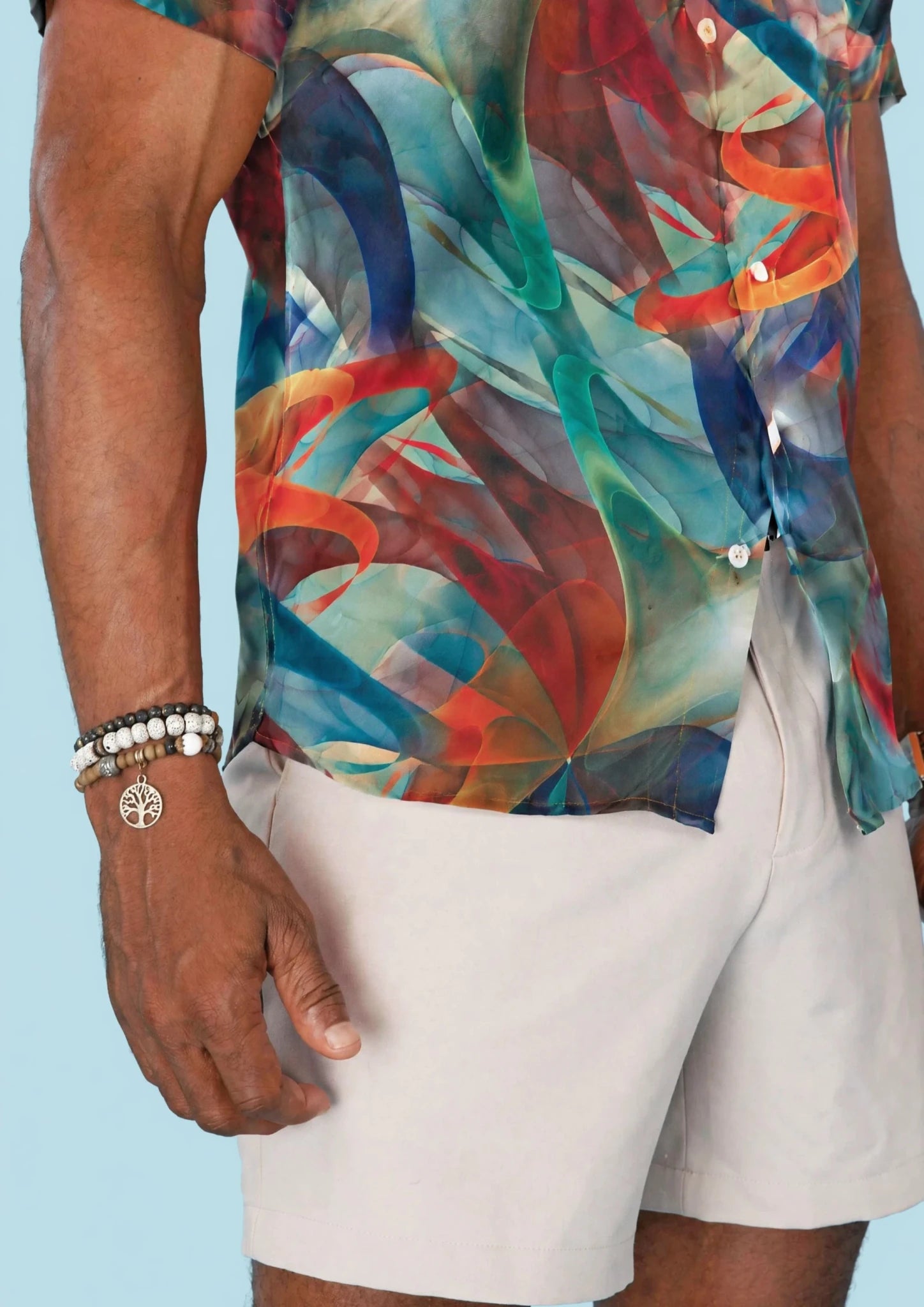 Ocean Swirl Silk Shirt - SARTORO130