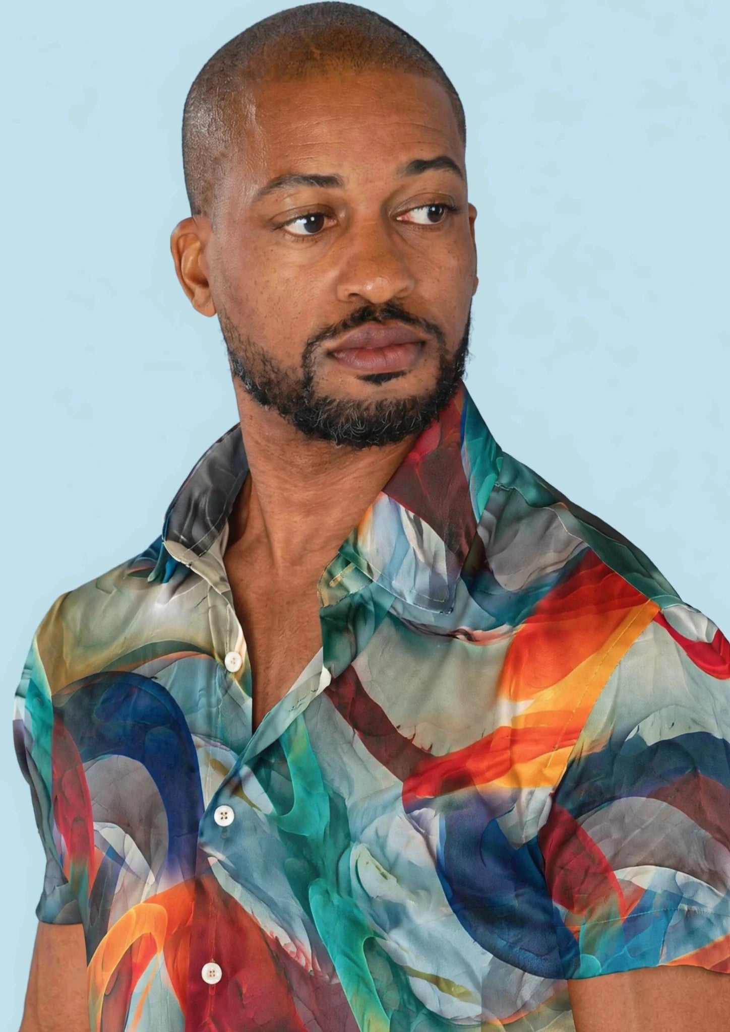 Ocean Swirl Silk Shirt - SARTORO741