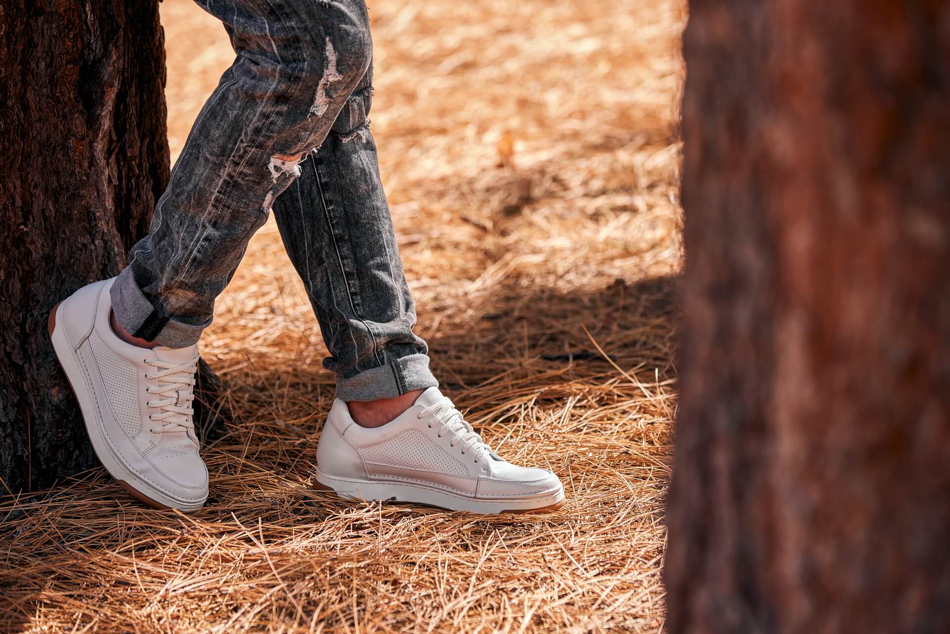 Off-White &amp;amp; Gum Sole Elevated Micro-Perforated Leather Sneakers - 2346