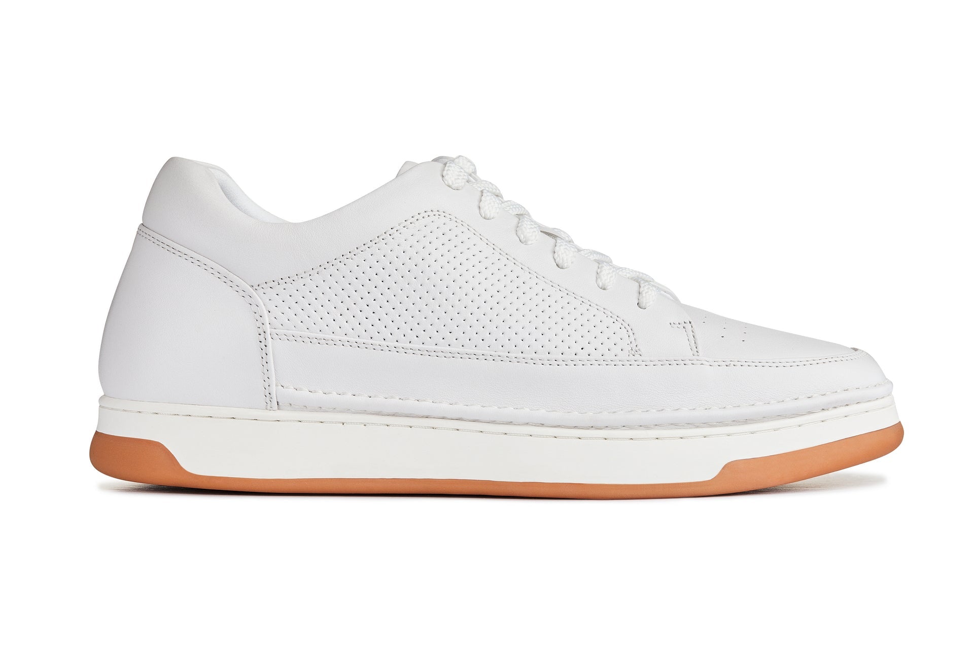Off-White & Gum Sole Elevated Micro-Perforated Leather Sneakers - 2894