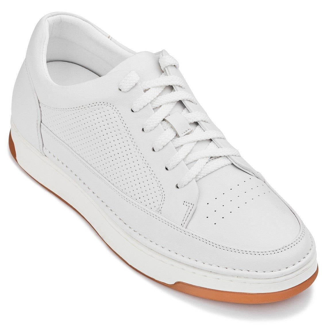 Off-White &amp; Gum Sole Elevated Micro-Perforated Leather Sneakers - 2472