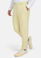 Olive Cream Linen Blend Pants - SARTORO180