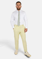 Olive Cream Linen Blend Pants - SARTORO174