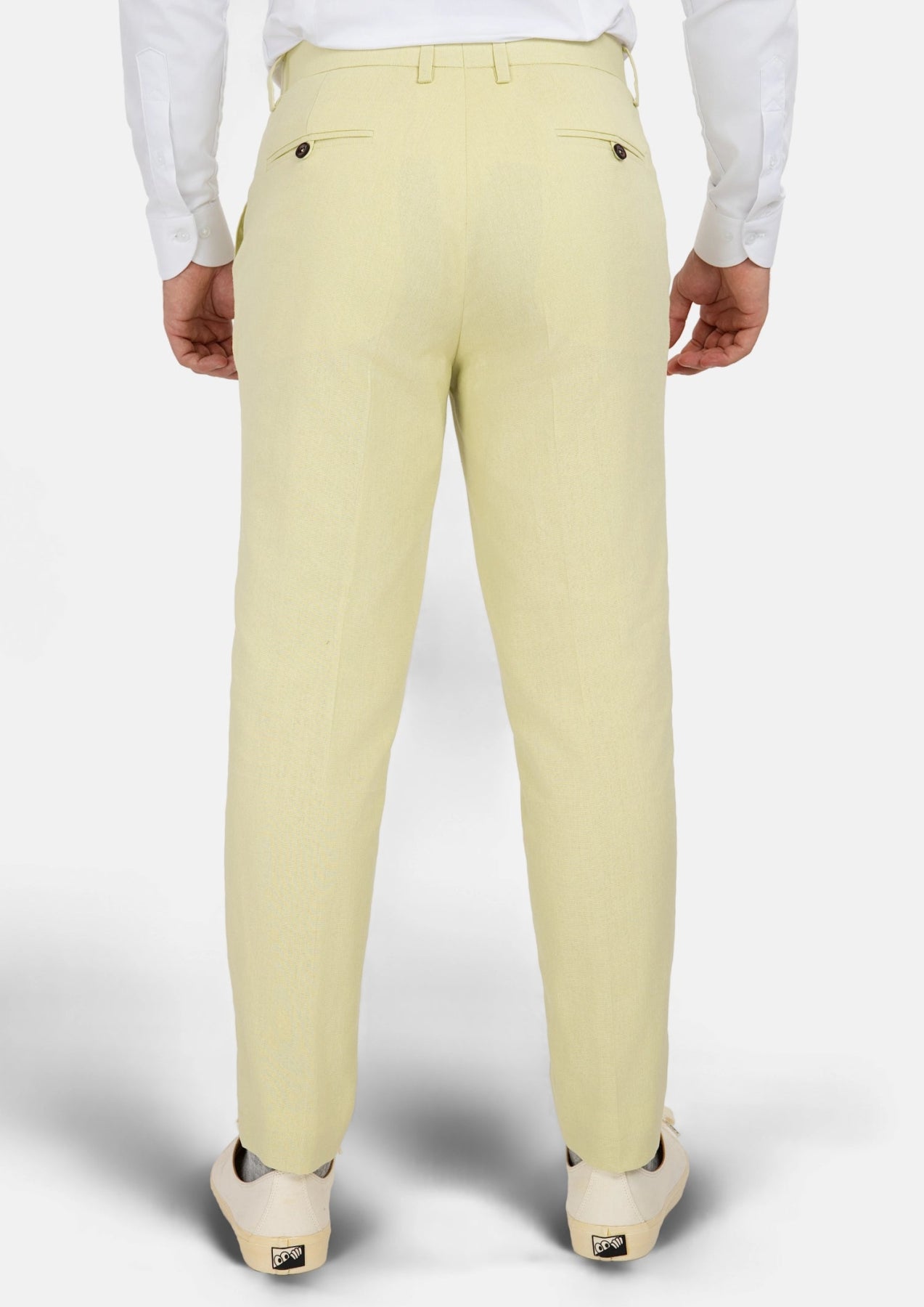 Olive Cream Linen Blend Pants - SARTORO