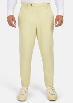 Olive Cream Linen Blend Pants - SARTORO