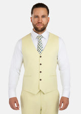 Olive Cream Linen Blend Vest - SARTORO