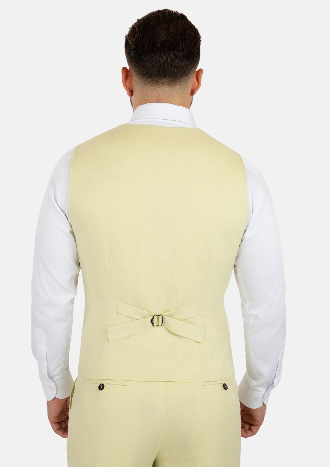 Olive Cream Linen Blend Vest - SARTORO