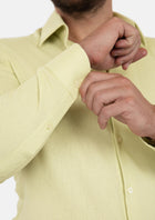 Olive Cream Linen Shirt - SARTORO365