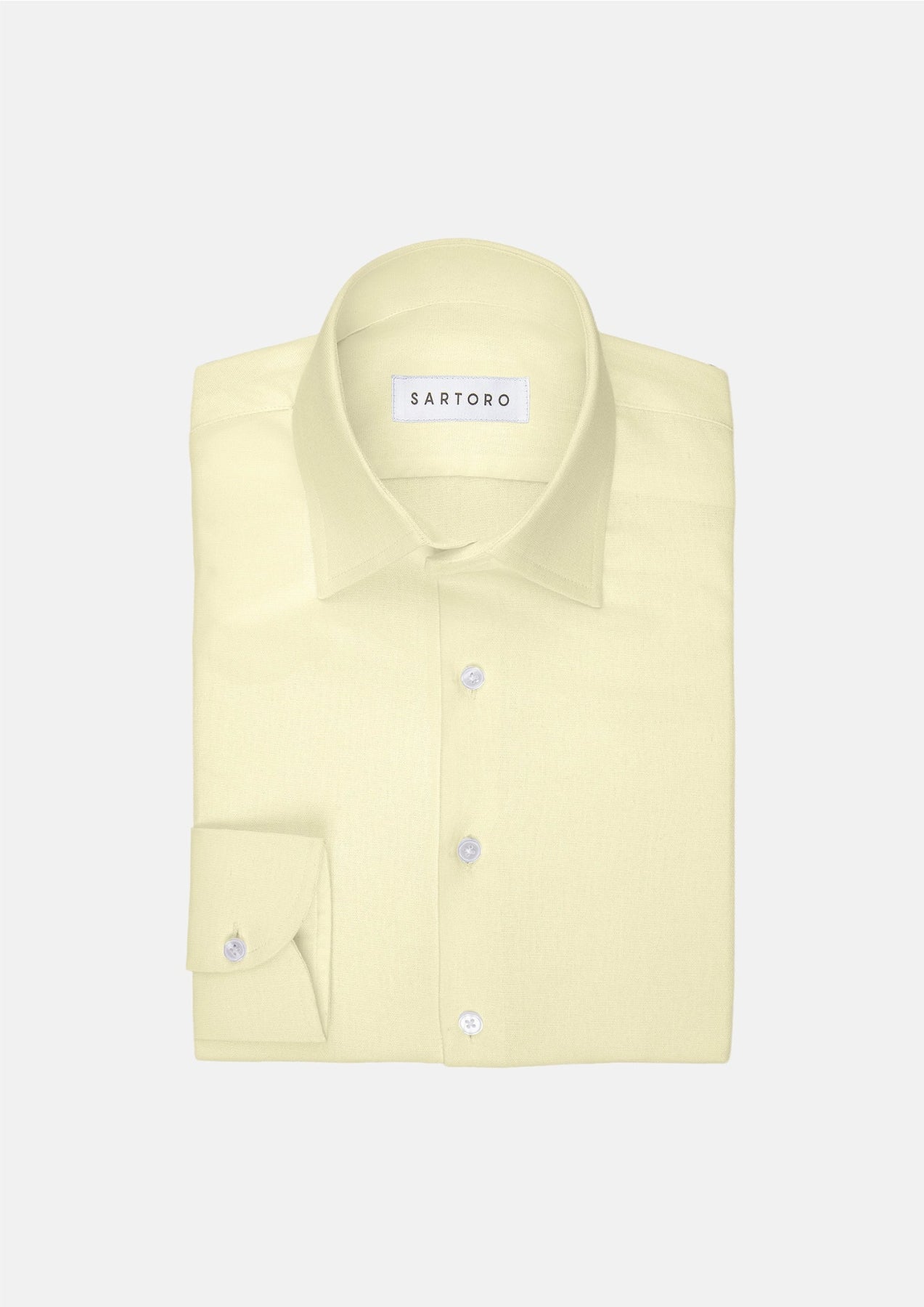 Olive Cream Linen Shirt - SARTORO
