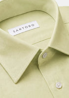 Olive Cream Linen Shirt - SARTORO13