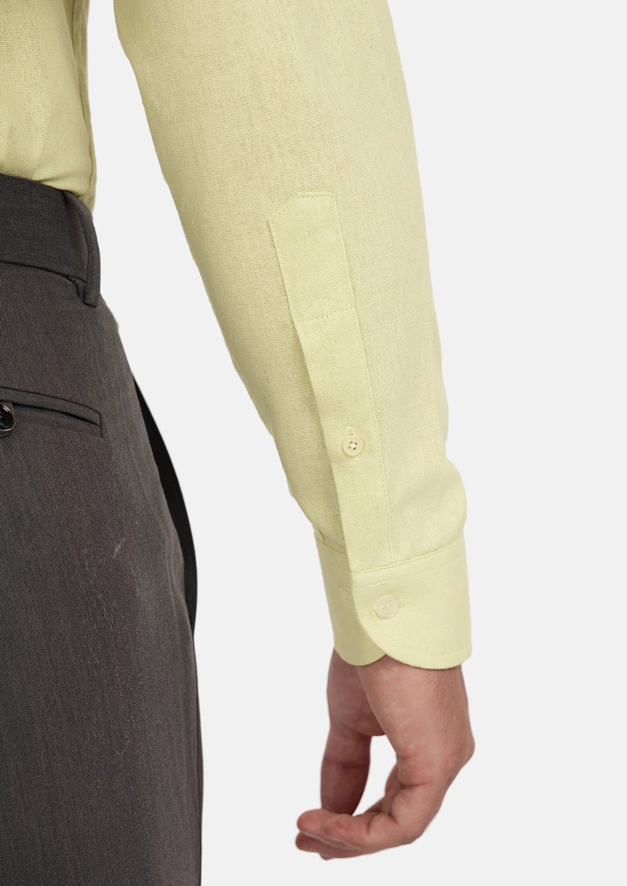 Olive Cream Linen Shirt - SARTORO