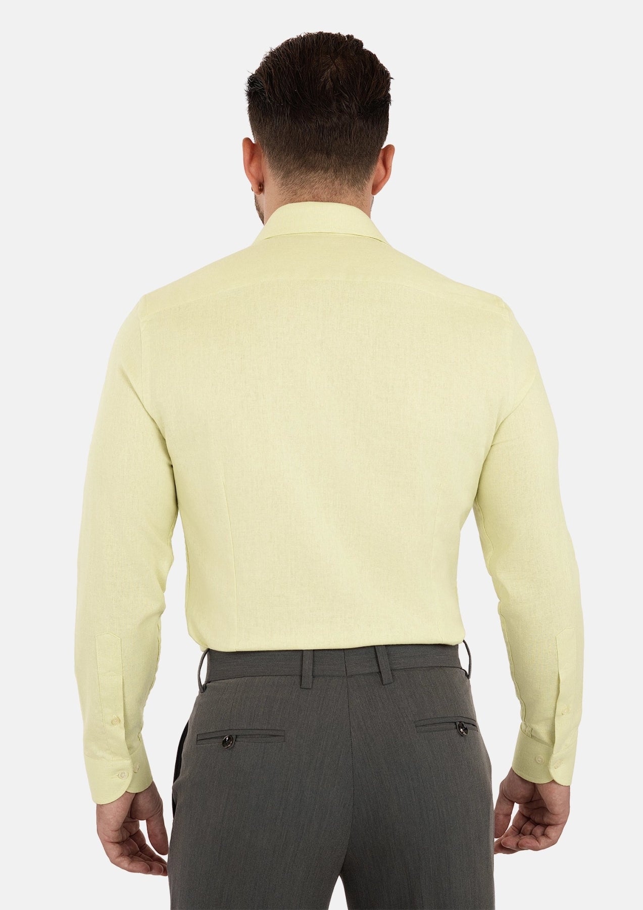 Men's Olive Cream Linen Shirt | SARTORO Men's Olive Cream Linen Shirt | SARTORO