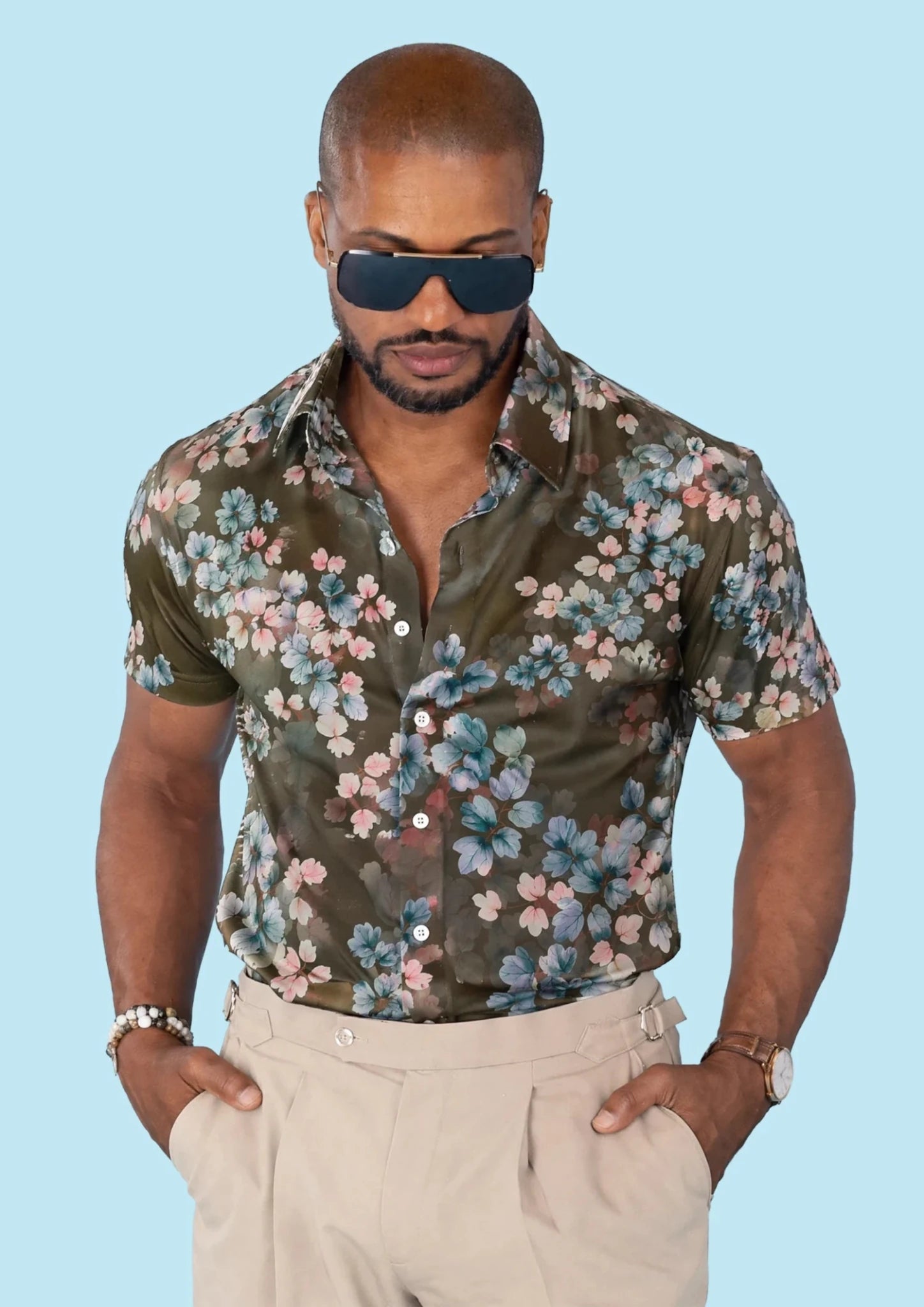 Olive Grove Silk Shirt - SARTORO198